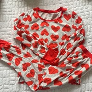 Old Navy - Red Heart Pajama Set - Red - SMALL